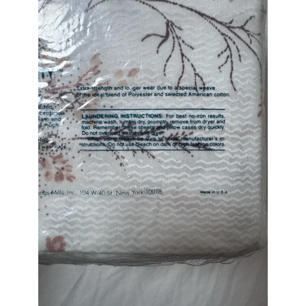Vtg Springmaid Tranquility Set 2 King Size Pillowcases Floral Made In The USA